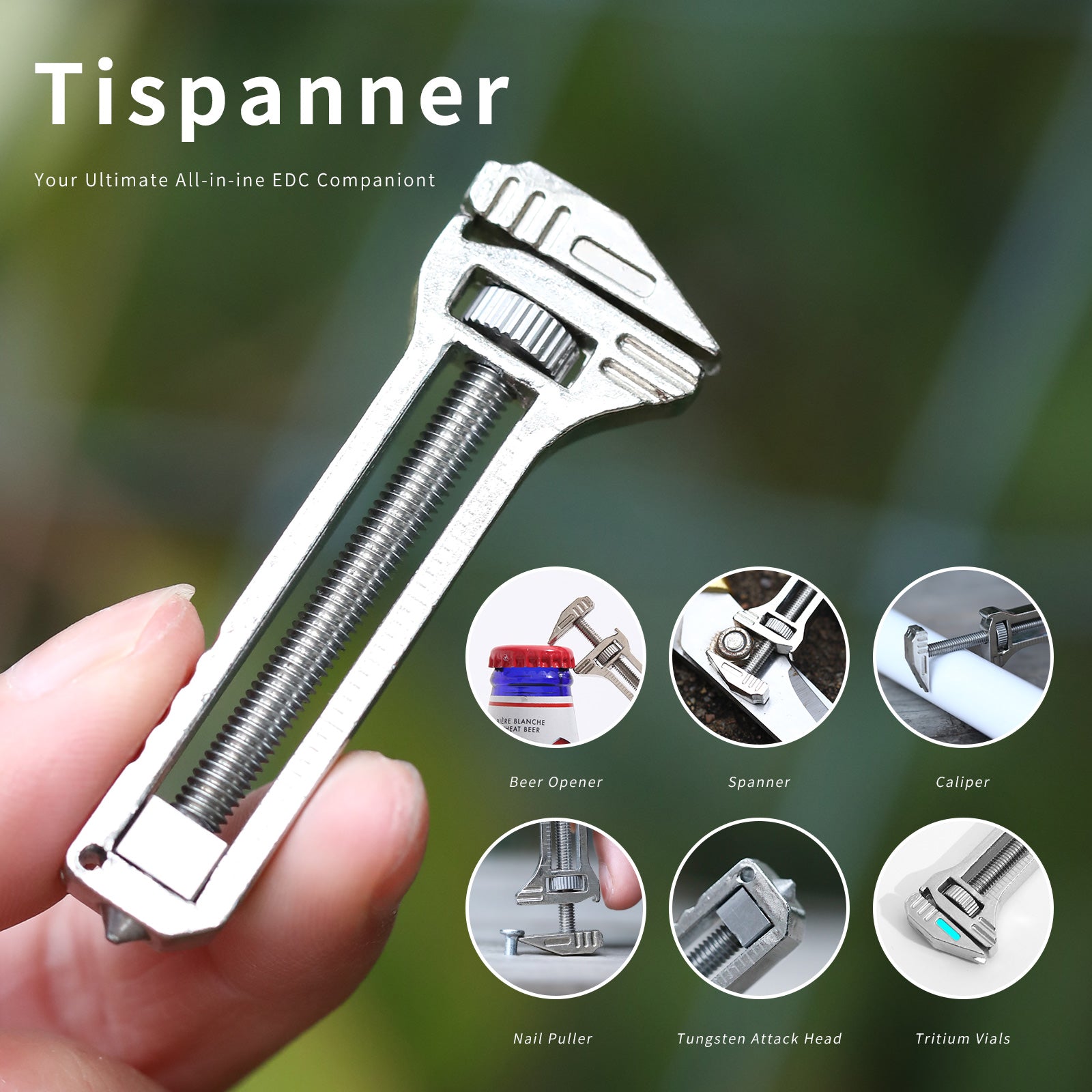 Compact Titanium Multitool with Versatile Features