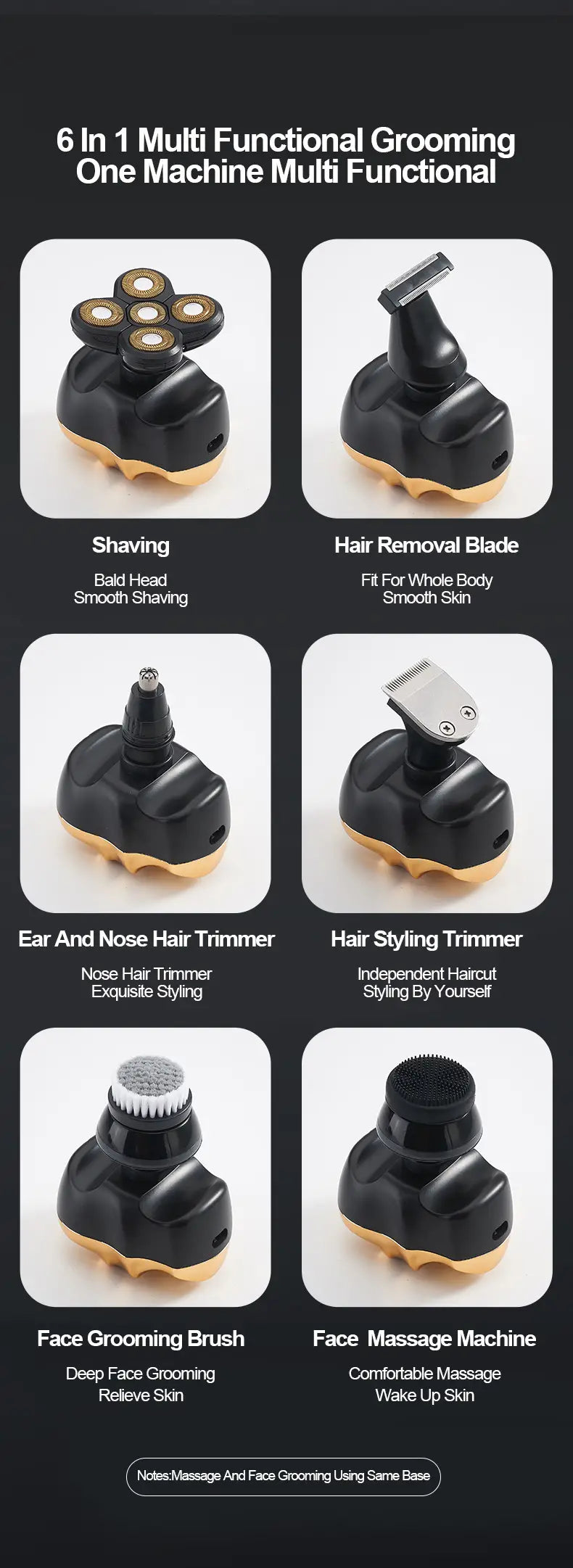 6-in-1 Electric Shaver & Grooming Kit for Men