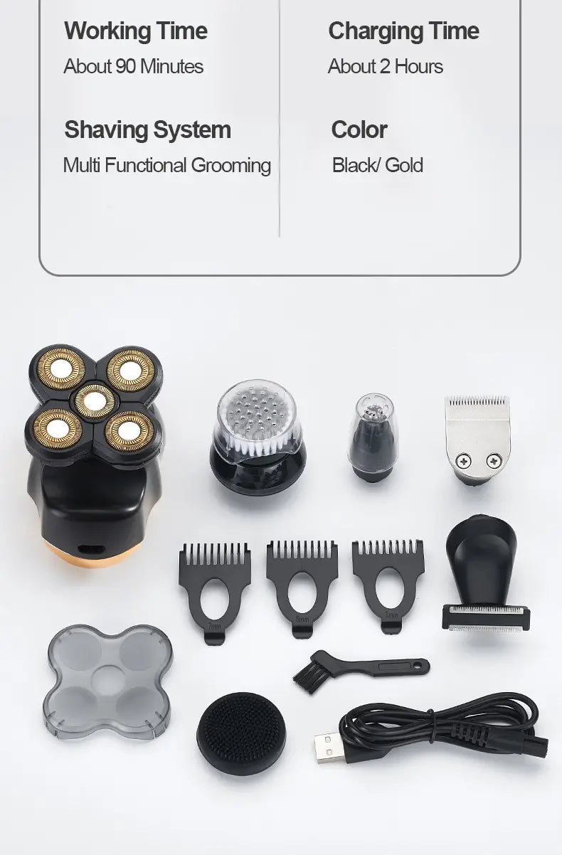 6-in-1 Electric Shaver & Grooming Kit for Men